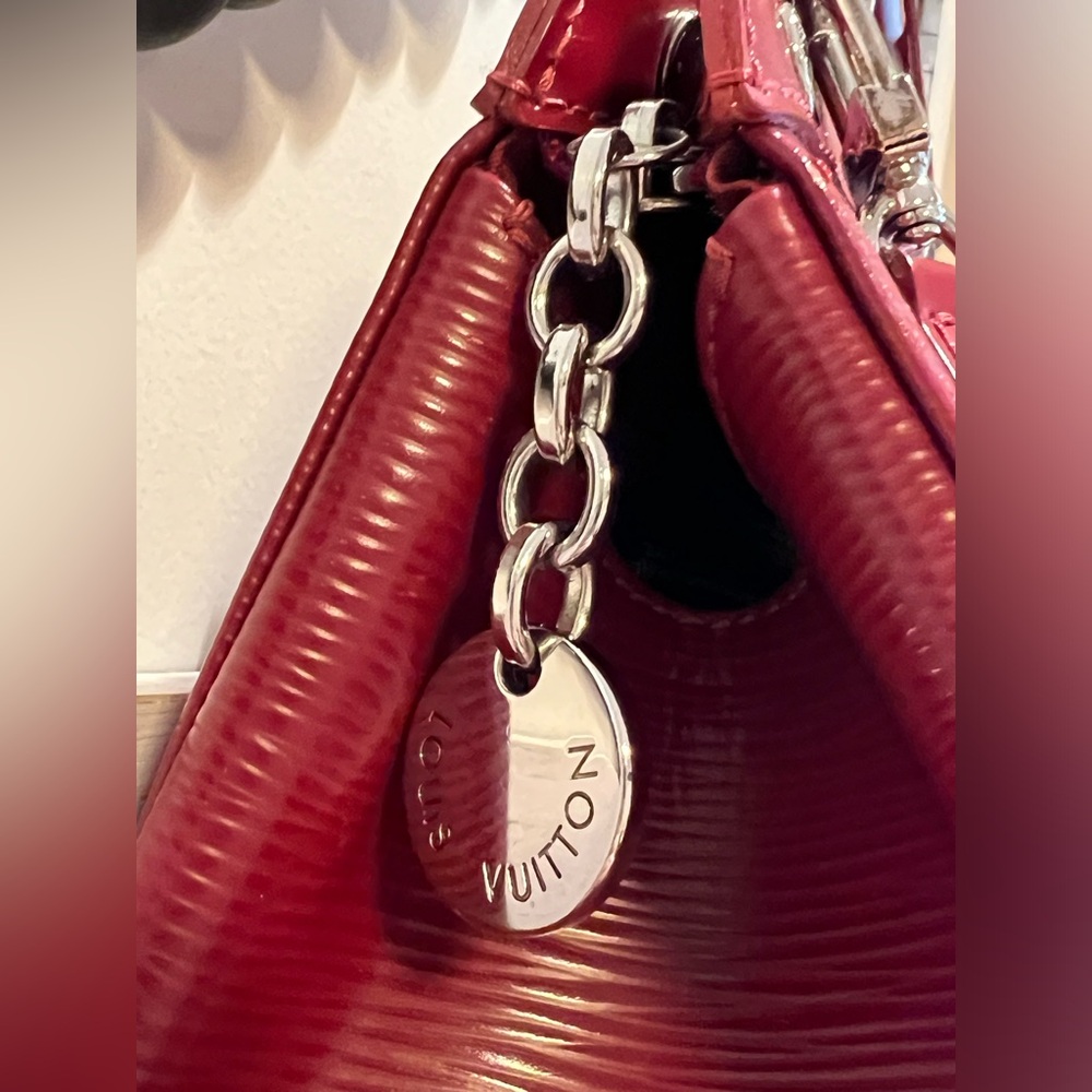 Louis Vuitton EPI Leather Brea MM Rubis Shoulder Purse Tote Bag Two Way LV Red - Picture 6 of 16